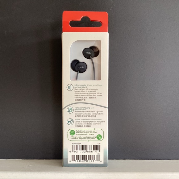 TCL Socl300 in-Ear Earbud Noise Isolating Wired Headphones with Built-in Mic - Picture 7 of 8